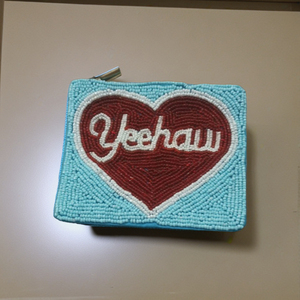 กระเป๋าซิปลายดาวขนาดเล็กแบบแฮนด์เมดสำหรับผู้หญิงกระเป๋าลูกปัดสีน้ำตาลแดงแบบปรับแต่งได้สำหรับวันเกมการ์ด - Product Image 6