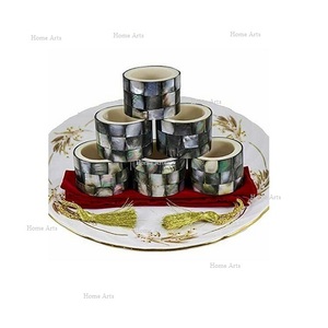 Anneau de serviette en MOP et métal au design fantastique, de qualité supérieure, de forme ronde, à prix avantageux. - Product Image 3