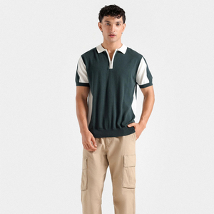Embroidered Compressed Knitted Solid Short Sleeve Loose Fit Casual <b>Design</b> Men's Outfit Set 100% Cotton - Product Image 1