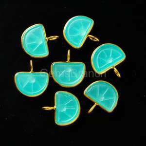 Colgante de Calcedonia Azul Cielo Tallado en Forma de Fruta Naranja, Plata de Ley, Oro Vermeil, Joyería de Cristal Curativo, Piedra Preciosa de Calcedonia - Product Image 3