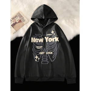 เสื้อฮู้ดพิมพ์ลายโอเวอร์ไซส์ระบายอากาศได้ดี2025สำหรับผู้ชายเสื้อฮู้ดถักแบบธรรมดาสำหรับฤดูหนาว - Product Image 1