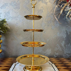 Support à chocolat poli or brillant à quatre niveaux pour servir du chocolat et servir du dessert Articles de cuisine de table - Product Image 1