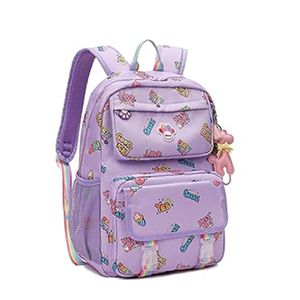 Mochila escolar morada pequeña para niños con bonitas imágenes impresas, mochilas escolares para niñas - Product Image 1
