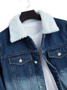 Nouvelle veste en jean élégante pour hommes, en coton, chaude, tendance, classique, coupe slim, logo personnalisé, décontractée, en jean pour hommes - Product Image 4