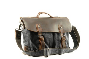 Bolso de hombro personalizado de fábrica para hombre, bolsos de mensajero de cuero de lona de alta calidad, bolsos cruzados grandes con LOGO - Product Image 5