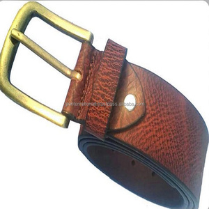 เข็มขัดหนังแท้แบบเต็มเมล็ด100%,เข็มขัดแฮนด์เมดสีน้ำตาลตาลทนทานดีไซน์เนอร์เย็บด้านข้างพร้อมหัวเข็มขัดสีทอง - Product Image 6