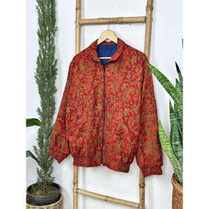 เสื้อคลุมโบเลโรทำมือจากขนจามรีผสมผ้ายีนส์ลายดอกไม้สไตล์โบฮีเมียนสำหรับฤดูใบไม้ร่วง/ฤดูหนาว  แบบลำลอง  มีสายคาดเอว  มีทั้งแบบสั้นและยาว  ให้ความอบอุ่น - Product Image 5