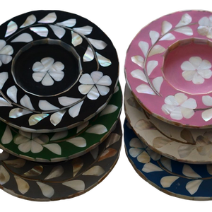 Sous-verres ronds en nacre faits à la main Noor Opulence, tapis de protection élégants pour la maison de luxe, le bureau et les cadeaux de Ramadan - Product Image 6
