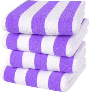 Toalla de playa de golf de algodón de rizo súper suave con rayas grandes coloridas - Product Image 1