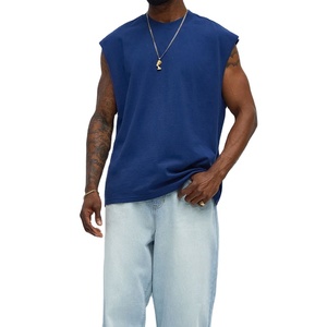 Cheap Price Hot Selling <b>Men's</b> Gym Vest Sporty Neck Summer Fit Loose Design <b>Longline</b> Tank Top Quick Dry Breathable Oversized Boxy - Product Image 2