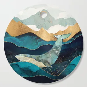 Tablas de queso de madera de diseño estándar de lujo, combinación de tres colores con pegatina de esmalte única, utensilios de cocina personalizados para picar - Product Image 2