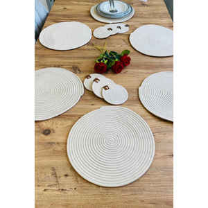 Premium 90% Polyester 10% Cotton Multi-Color 1-Piece <b>Round</b> <b>Placemat</b> Set 33 X 33 Inches - Product Image 4
