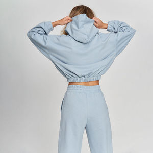 Conjunto de sudadera de yoga para mujer, conjunto de Sudadera con capucha y Jogger de dos piezas, jersey de entrenamiento de gimnasio - Product Image 6
