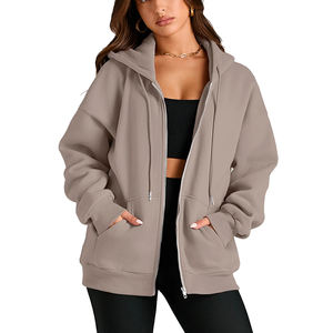 Nueva Sudadera con capucha para mujer con cremallera y Personalización completa hecha en Pakistán sudaderas básicas con diamantes de imitación de la más alta calidad de gran tamaño para mujer - Product Image 3