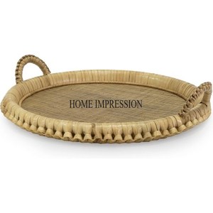 ถาดรองหวายทรงกลมจากนักออกแบบมาตรฐานเรียบง่ายทำจากวัสดุสำหรับโรงแรมและร้านอาหาร - Product Image 3