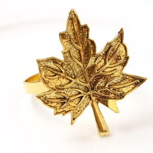 Nouvel arrivage d'anneau de serviette citrouille feuilles d'érable modernes pour Halloween fête de noël dîner décoration de table cravate en tissu - Product Image 2