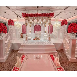 ชุดตกแต่งเสาไฟเบอร์สีขาวสำหรับงานแต่งงานสไตล์โรมันวางบนเวทีออกใหม่ออกแบบโดยดีเอสทีงานแต่งงานสไตล์ยุโรปสหราชอาณาจักร - Product Image 1