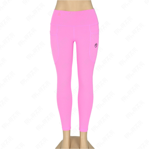 Pantalones de yoga ligeros sin costuras OEM, mallas de Yoga de cintura alta transpirables con cintura elástica, mallas de panel de color de contraste de secado rápido - Product Image 2