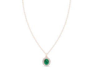 REYES Venta Directa de Fábrica, Collar con Colgante de Esmeralda de Corte Ovalado de 2.5 Quilates en Oro de 14K con Moissanita, Regalos de Joyería para Mujer - Product Image 4