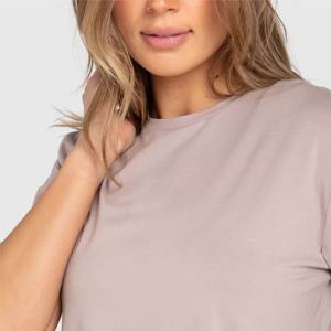 <b>Ladies</b> Cotton Short Sleeve Crew Neck Tshirt Casual Top For Summer Lightweight Soft Fabric Comfortable Daily Weartee - Product Image 4