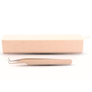 Surgical Grade Stainless Steel Pointed Tip Eyelash Extension Tweezers Rose Gold Color <b>Individual</b> <b>Lash</b> Tweezer Under Your Logo - Product Image 3