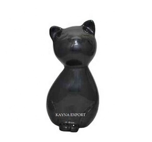 Handicraft Metal Cat Cremation <b>Urn</b> Enamel Glossy Finished Sculpture <b>for</b> Pet <b>Urn</b> <b>Ashes</b> Black Finished Handcrafted Metal Cat <b>Urns</b> - Product Image 2
