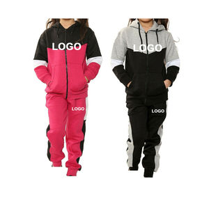 Conjunto de Jogger de color de diseño personalizado OEM para adolescentes 110-160cm pantalones de chándal para niños y conjunto de ropa con capucha trajes de jogging para niñas - Product Image 1