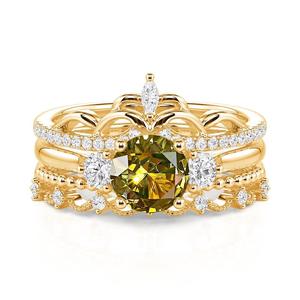 Jeulia <b>Crown</b> Interchangeable Three Stone Engagement <b>Ring</b> Set-Fine Jewelry - Product Image 1
