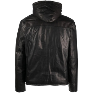 Veste d'hiver à capuche en peau de mouton véritable originale pour homme, col montant, logo frontal, imperméable, dernier design, OEM, haute qualité, personnalisable - Product Image 2
