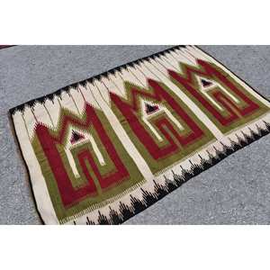 Tapis Kilim Turc Vintage 4.3X6.4 pieds Beige Rouge Patchwork Design Plat Armure Laine Latex Support pour Salon Couloir - Product Image 2