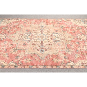 Tapis de 4,9 x 10,5 pieds, tapis turc vintage, tapis rouge géométrique avec éléments floraux - Product Image 3