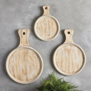 Juego de 2 Material de madera Tabla de cortar decorativa elegante Utensilios de cocina para frutas y verduras - Product Image 5