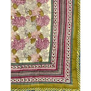 ผ้าห่มเดี่ยวลายกันธาพิมพ์ลายด้วยมือจาก Gulabchand ผลิตจากผ้าฝ้าย เหมาะสำหรับฤดูร้อน ใช้สำหรับเด็กทารก ใช้ในบ้าน - Product Image 2