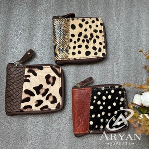 กระเป๋าสตางค์หนังสำหรับผู้หญิง,ที่ใส่บัตร ATM แบบมีสไตล์พิมพ์ลายสัตว์มีขน - Product Image 1