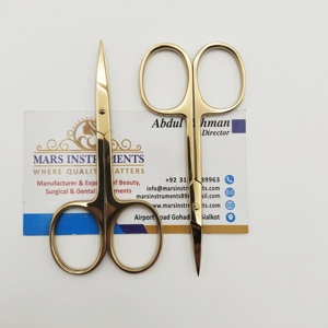 Tijeras de cejas de Plasma dorado de acero inoxidable sostenible, hoja curva, punta afilada para manicura, herramienta de belleza para recortar pestañas - Product Image 3