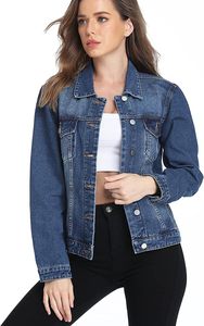 Premium Quality Customized Women's Formal <b>Denim</b> Jackets 100% Cotton Breathable Waterproof Windproof Vintage for Autumn Winter - Product Image 2