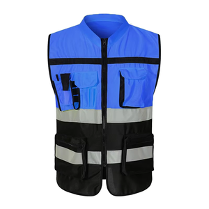 Gilet de sécurité réfléchissant noir personnalisé avec logo d'entreprise et poches, couleur personnalisée, visibilité accrue, gilet de sécurité classe 2 - Product Image 3