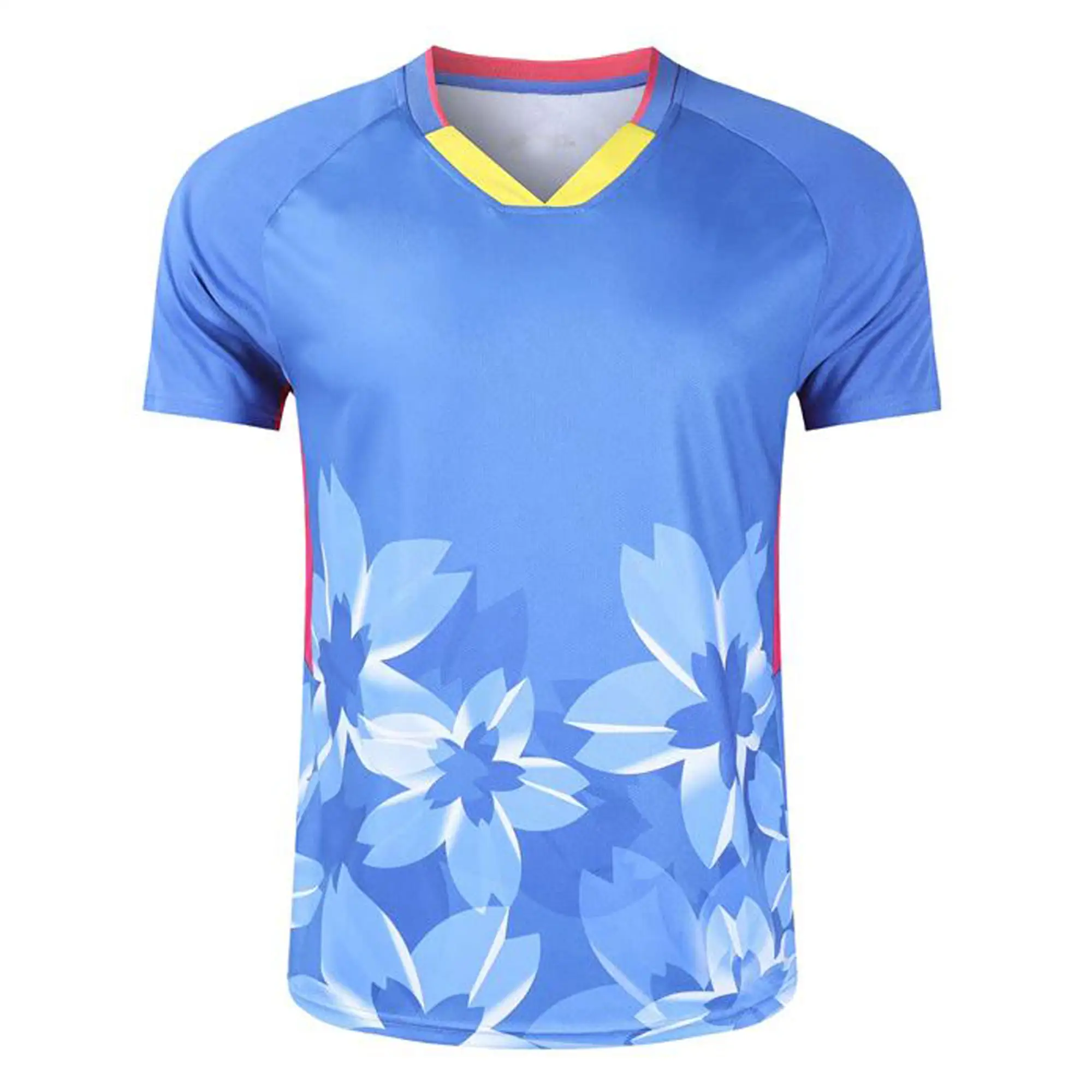 무료 샘플 반팔 승화 T 셔츠 저렴한 가격의 배구 유니폼 저지 맞춤형 로고가있는 비치 스포츠 셔츠
