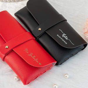 Estuche para Gafas de Cuero Genuino Personalizado, Semirrígido, Tamaño Personalizable, Diseño Sólido, Regalo para Damas de Honor, Recuerdo de Fiesta de Bodas - Product Image 3