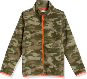 Essentials Boys' Winter Polar Fleece Full-Zip Mock Jacket Impermeable Característica Colores descontinuados Perfect Cutting Print Logo - Product Image 1