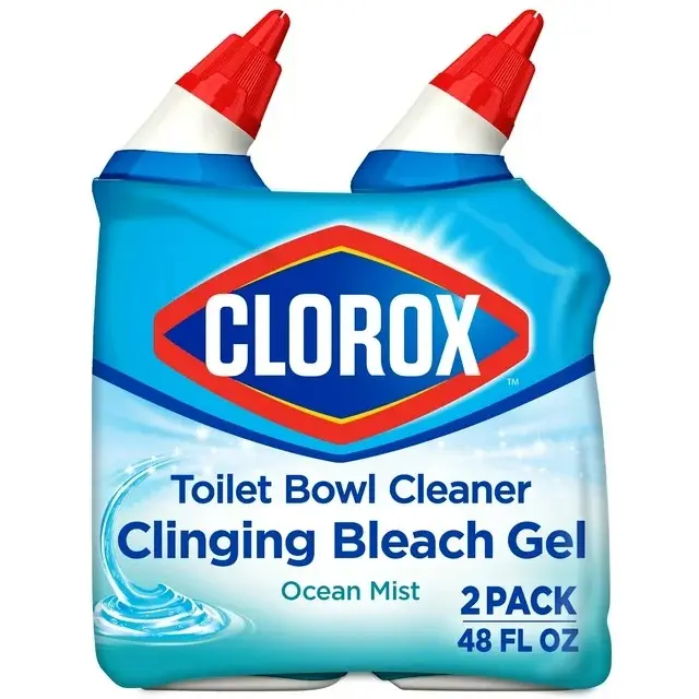 Clorox Toilet Bowl Cleaners with Bleach, Rain Clean and Ocean Mist Scents (48 oz)