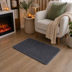 Alfombra de Piel Sintética de Felpa Moonbeam Grafit, Antideslizante, Suave, 60x50 cm - Product Image 1