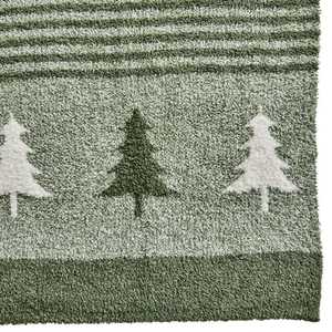 Manta de Punto Navideña a Rayas Verdes y Blancas Personalizada al por Mayor, Manta Extra Grande, Acogedora, de Felpa, de Poliéster Reciclado, Ecológica, para Sofá - Product Image 3