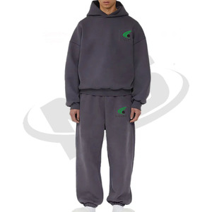 Nueva llegada al por mayor para hombre chándales de punto de algodón de alta tecnología polar Jogger conjunto de dos piezas ropa deportiva al aire libre - Product Image 3