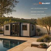 Maison conteneur extensible BlocNEST, bungalow préfabriqué modulaire au design moderne pour la vie de famille et les vacances