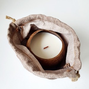 ไม้ Wick เทียน,เทียนธรรมชาติสำหรับตกแต่งบ้านไม้ในกะลามะพร้าวชามภาชนะใส่น้ำมันพืชขี้ผึ้ง - Product Image 1