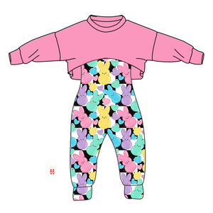 Ensemble de vêtements pour enfants personnalisés avec un lapin de Pâques, vêtements pour bébé <span class=keywords><strong>fille</strong></span>, ensemble à manches courtes, vêtements de boutique pour enfants de Pâques, 0-16 <span class=keywords><strong>ans</strong></span> - Product Image 5