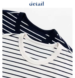 2025 High Quality Round Neck Short Sleeved T-shirt for Women Slim-Fit Cotton <b>Top</b> with Cute 3D Stripes Casual Versatile - Product Image 4
