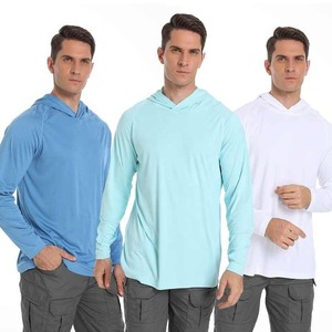 RTS resistente al olor Upf 50 + protección solar que absorbe la humedad poliéster Spandex hombres manga larga malla ventilada Uv sol pesca camisas - Product Image 1