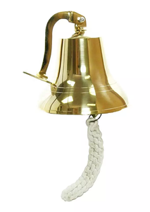 Campana de latón marítima Náutica de 6 pulgadas, campana de pared de barco brillante, barco marino, colgante de pared personalizado, decoración para interiores y exteriores, coleccionable - Product Image 5